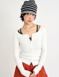 Scoop ribbed cardigan