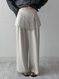 [Skirt SET] Fondue Banding Wide Slacks