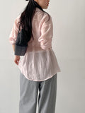 Wrinkle See-through Oversized Shirt