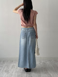 179 Stopper Denim Long Skirt