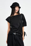 Off-shoulder boxy T-shirt