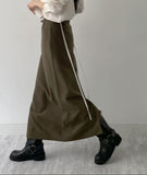 [Setup Available/Three-Piece] Mog Wool Belted Long Skirt