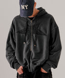 Running pigment hood zip-up