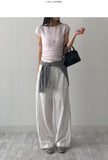 Marl Nylon Wide Slacks