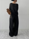 Slavic boat neck see-through knit