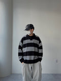 Collar Over Stripe Knit