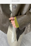 Hunt No Collar Loose Fit Leather Jacket