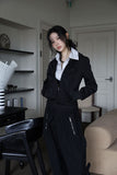 Mono shirring zip-up jumper