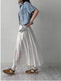 Strap Banding Flare Skirt