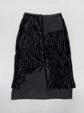 Velour layered pleated skirt
