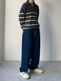 Stripe Half Zip-Up Knit