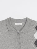 Peace Argyle Collar Cardigan
