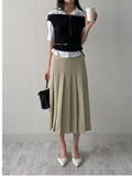 Doe Pleated Long Skirt