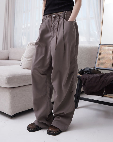 【COLOR iN ID】Nylon Two-Tuck Pants COLOR iN ID(カラーインアイディー) - ナイロンツータックパンツ