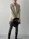 [wool95%] Sander Collar Wool Half Coat