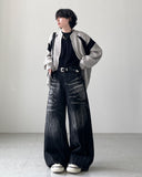 Brachio Crack Wide Denim
