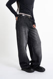 Black Lightning Balloon Denim Pants