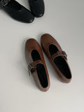 Peanut Buckle Mary Jane Flat Shoes
