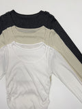 Deman Shirring Layered Long Sleeve T-shirt