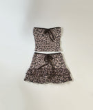 Kitoya y2k leopard two piece