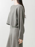 [Premium] Whole garment cashmere raglan knitwear