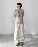 White Long Wide Pants