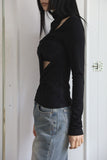String hole turtleneck top