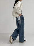606 Balloon Wrinkle Wide Denim Pants