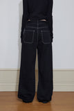 black&white stitch pants