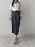 [Summer ver.] Pencil pleated long skirt