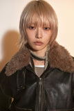 VINTAGE WASHED FUR LEATHER JACKET