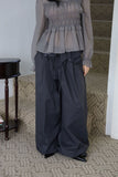 Roll-up button wide pants