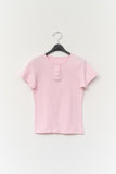 (W) Cherry Dot Button Top