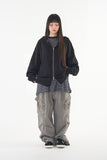 Star waffle hoodie zip-up