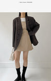 [unisex] Curved 3Button Over Fit Blazer Jacket