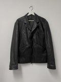 [Unisex] Crop Leather Single Over Fit Jacket