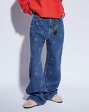 logo print denim