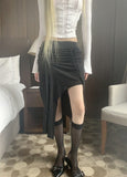 Nave Shirring Unbal Long Skirt