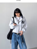 Applique Crop Hood Zip-Up