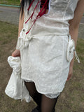 PERFORATED LACE MINI DRESS