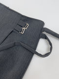 Two-buckle wrap H-line long skirt