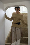 Suede card wallet belt