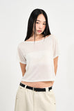 Tencel boatneck crop t-shirt