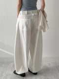 Linen Cinch Back Balloon Fit Wide Pants