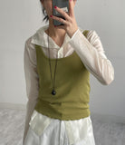 Wavy ribbed sleeveless