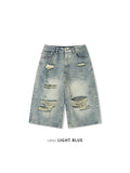 Kof Destroyed Bermuda Denim