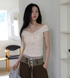 Liz Check Frill Blouse