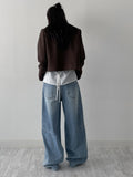 [Unisex] Force 10 Pintuck Wide Denim Pants