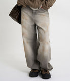 Dusty grain wide denim pants