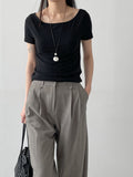 Jelly boat neck short sleeve t-shirt